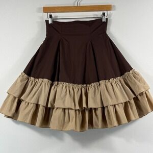 Dress Like A Pirate Ruffle Skirt Womens Small Brown Corset Steampunk Victorian